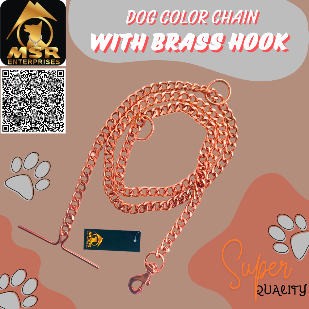Dog Chain & Brass Hook Rose Gold