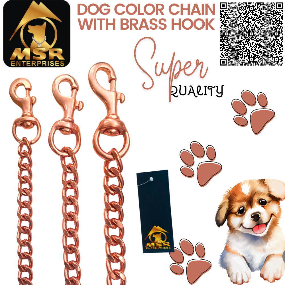 Dog Chain & Brass Hook Rose Gold