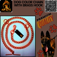 Rose Gold Polish Grinded Twisted Iron Dog Chain With Brass Hook