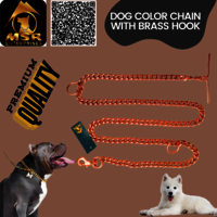 Rose Gold Polish Grinded Twisted Iron Dog Chain With Brass Hook