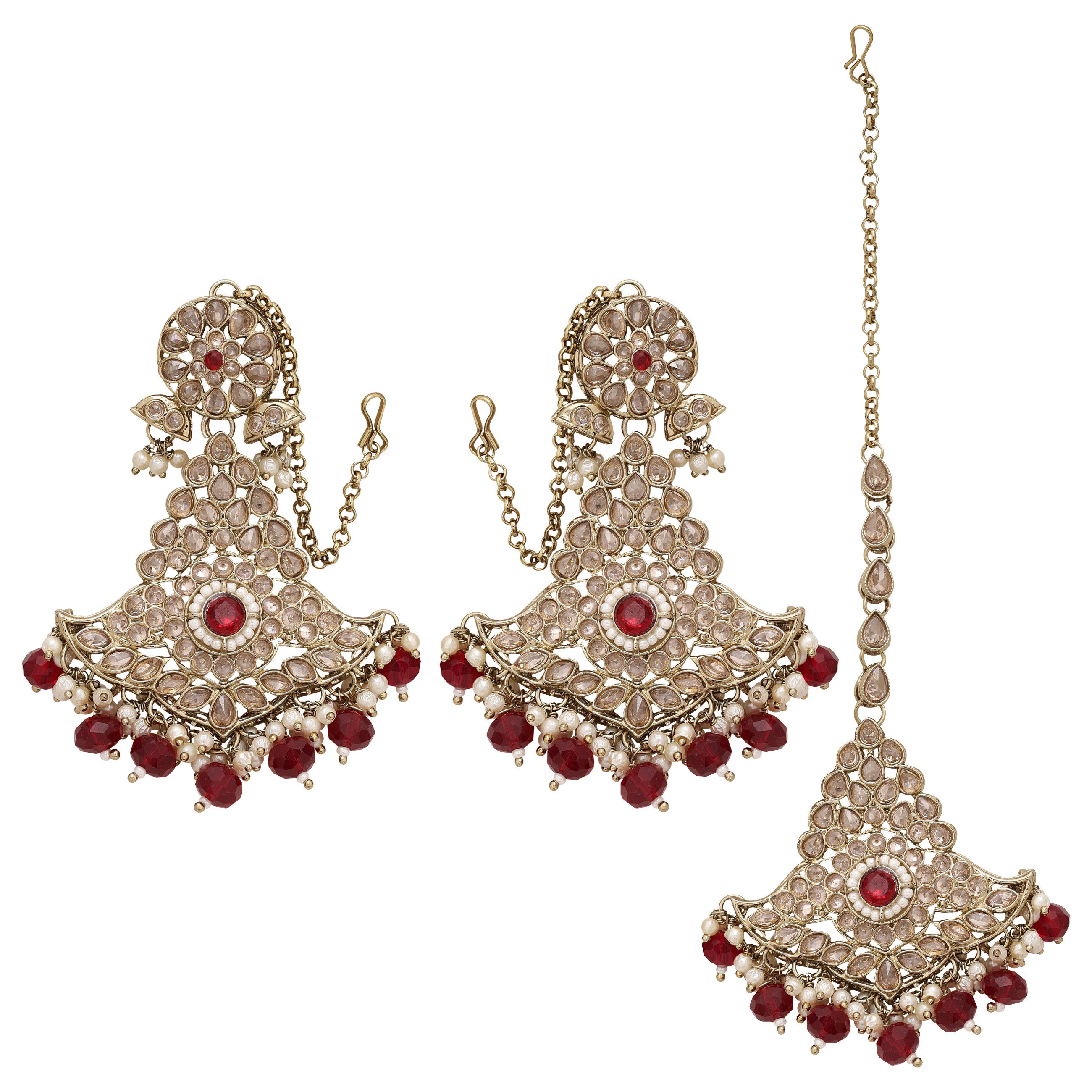 Reverse AD Maangtikka Set| Bridal AD Maangtikka Earring |Traditional AD Earring Maangtikka| AD Stone Earring with Maangtikka.