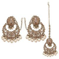 Oval Reverse AD Maangtikka Set |Earrings with Maangtikka |Bridal AD Maangtikka Earring |Oval AD Maangtikka with Earrings |Gift