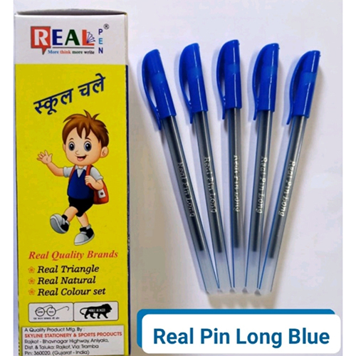 Real Pin Long Blue Pen