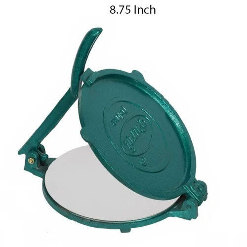 8.75 Inch Purvi Deluxe Cast Iron Puri Press - Color: Green