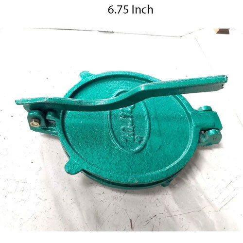 6.75 Inch Purvi Cast Iron Puri Press - Color: Green