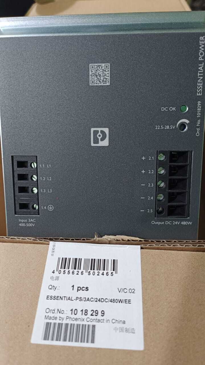 PHOENIX 3PHASE SMPS  ,20A 3PH 24VDC, PS/3AC/24DC/480W/EE