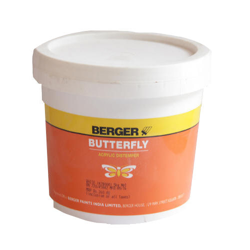 Berger 1 Kg Aquamarine Butterfly Acrylic Distemper - Color: White