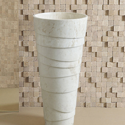 9060 Cream Aquant Pedestal Caves Basin