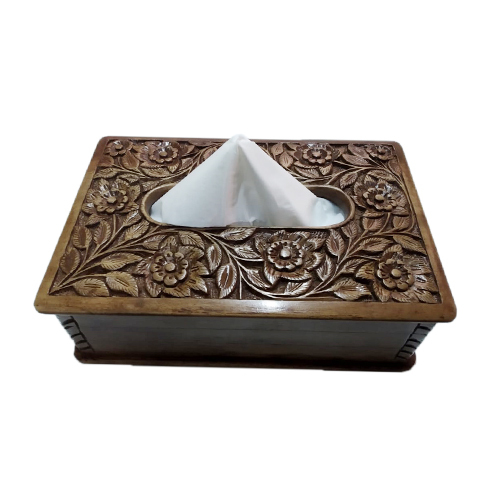 Walnut Wooden carwing  Napkin Holder box
