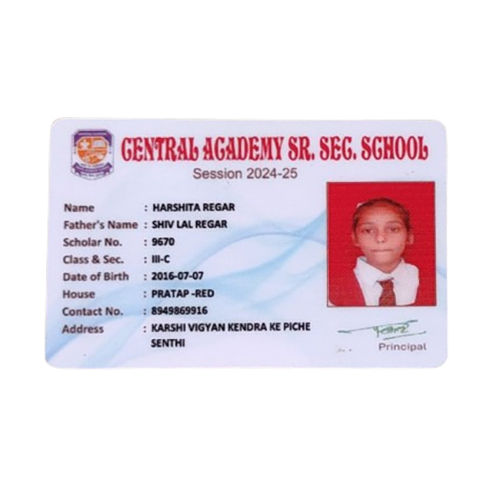 School Kids Id Cards - Color: Different Available