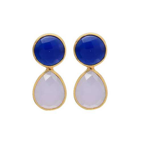 New arrival small sapphire hydro gemstone earrings