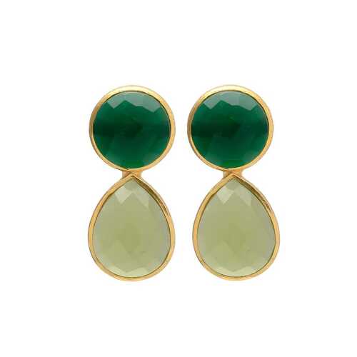 New arrival beautiful emerald and peridot hydro gemstone earrings