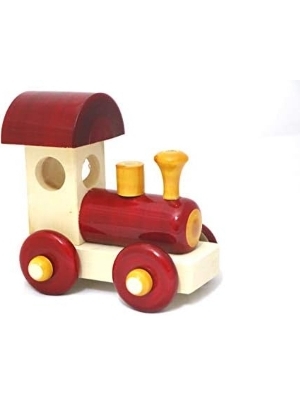 Wooden Push & Pull Along Toy Car for Kids Boys  Red Pull Along Toy Car Toy for Toddler