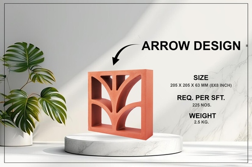 Arrow Terracotta Clay Jali