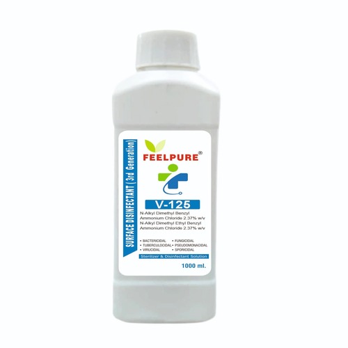 V-125 Alkyl Dimethyl Benzyl AmmoniumChloride2.37% Alkyl Diethyl Benzyl Ammonium Chloride 2.37% 3rd Generation 1 Liter Surface Disinfectant