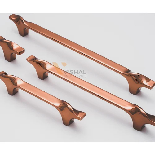 Zinc Cabinet Handle - 8 Inch Length, Polished Brown Finish, Elegant Standard Design