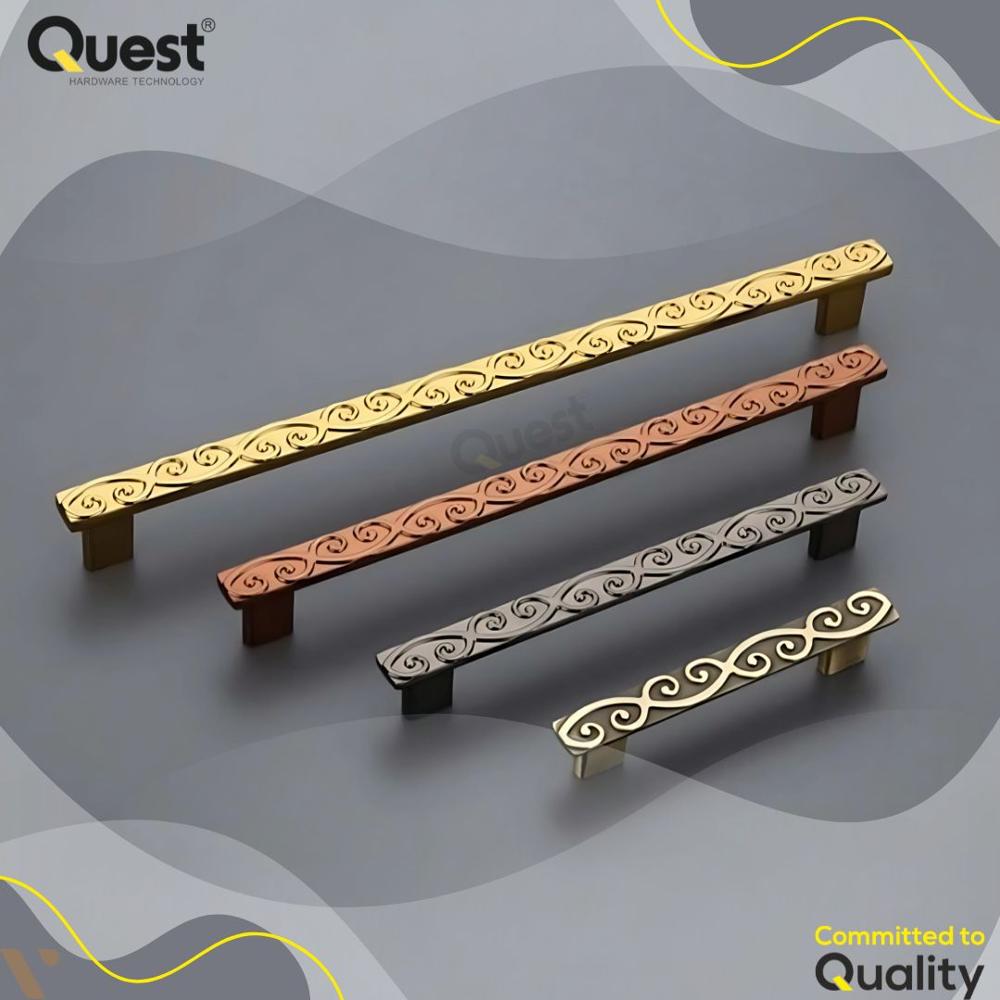809 Zinc Cabinet Handle - Zinc Material, 6 Inch Length, Golden Color | Standard Design, Polished Finishing, Easy Installation