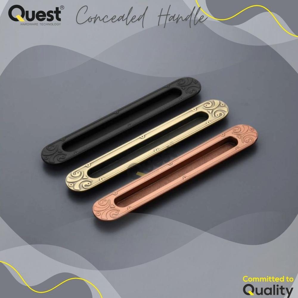 8 Inch Black Concealed Handle For Wardrobe