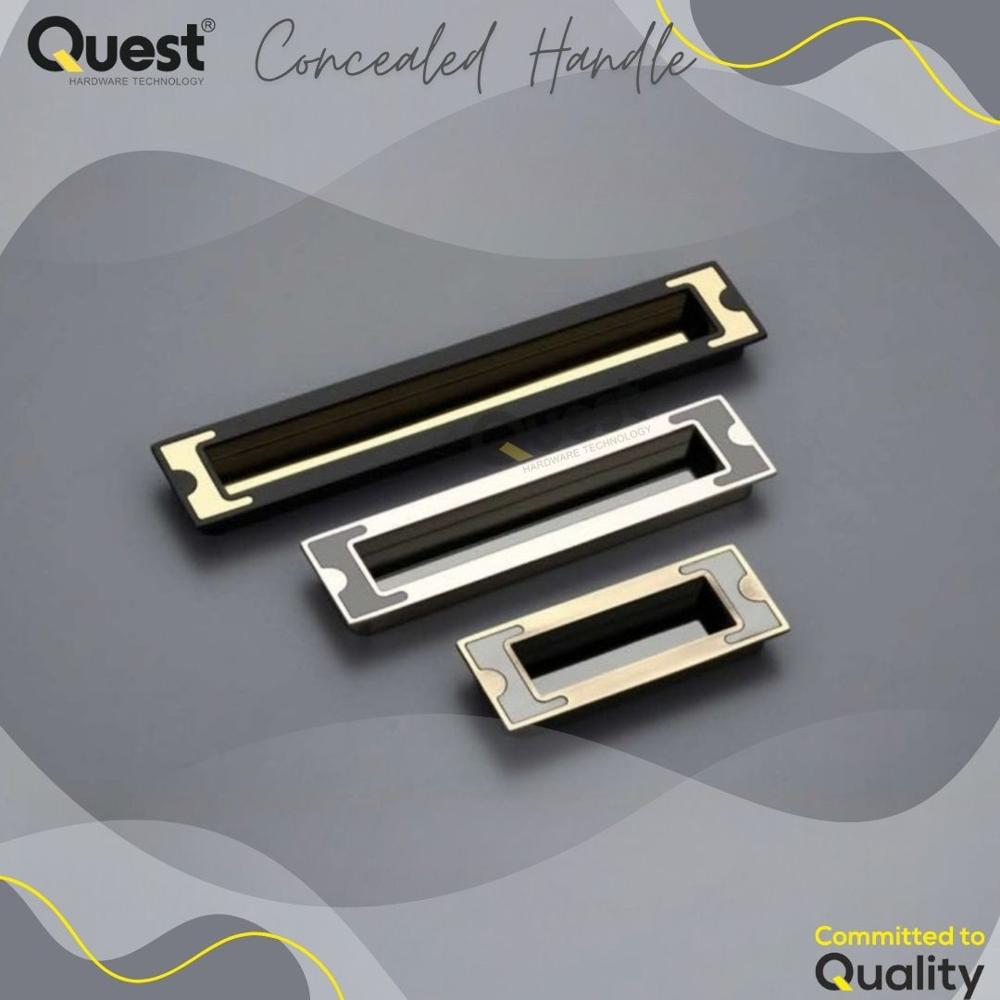 96mm Concealed Handle Matt Black for Drawer