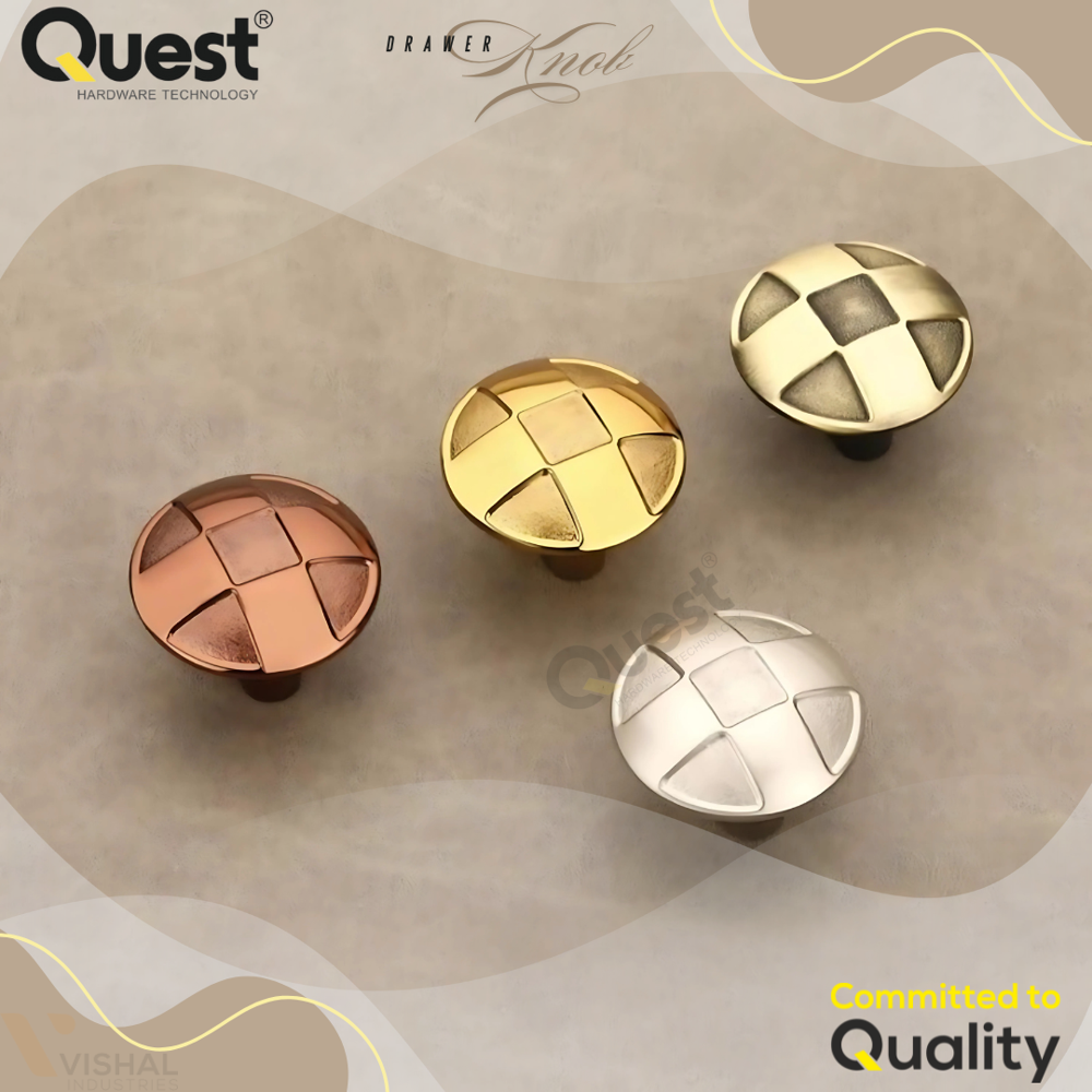 Zinc Round Door Knob - Zinc Alloy, Different Sizes, Black, Golden, Silver | Polished Finish, Durable for Industrial and Home Applications