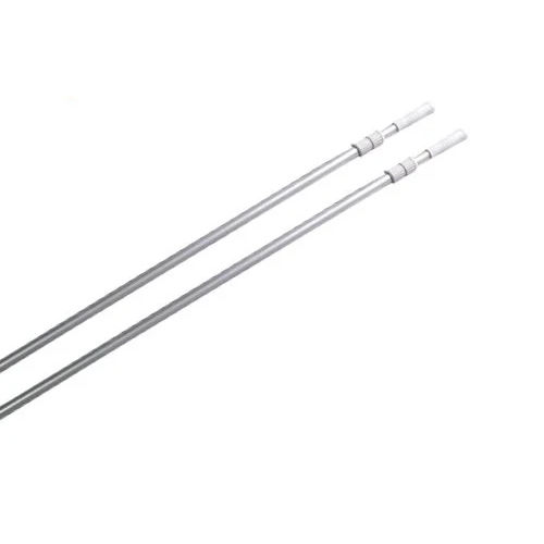 Swimming Pool Ribbed Telescopic Pole - Color: Silver