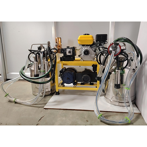 Fixed Double Bucket Milking Machine With Engine