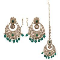 Traditional AD Earring Maangtikka |Chandbali AD Earring Maangtikka |Bridal AD Maangtikka Earring| Reverse AD Earring Set