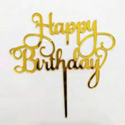 Golden Acrylic Cake Topper