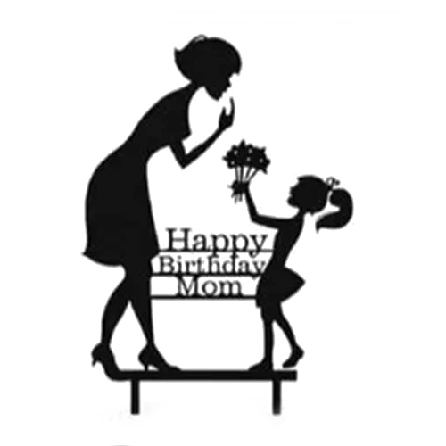 Black Happy Birthday Acrylic Cake Topper