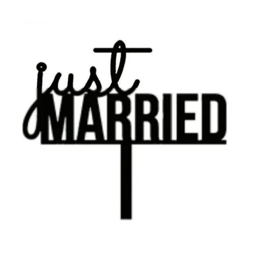 Just Married Acrylic Cake Topper