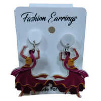Ladies Acrylic Earrings - Free Size | Elegant Style With Crystal Stones, Perfect For Parties And Special Occasions, Comfortable Wear