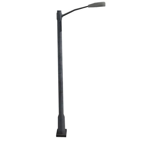 Single Arm Street Light Pole - Color: Black