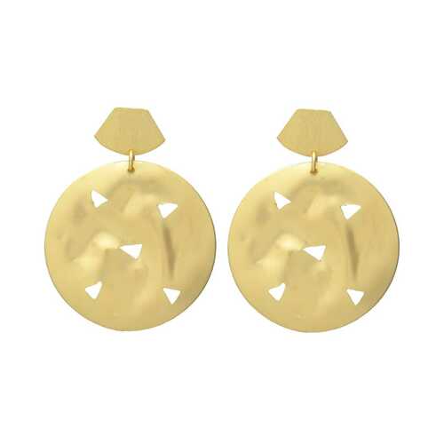 New arrival golden round shape antique design earring