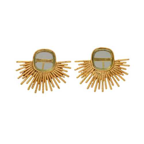 New arrival golden rhinestone forest earrings