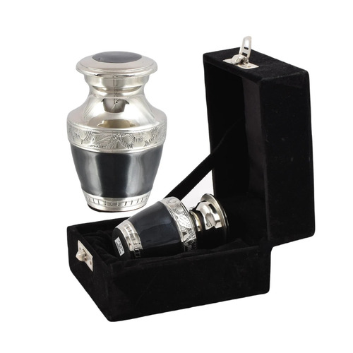 Brass Keepsake Urn for Ashes - Testi Small Cremation Urn with Box made by Metal Funeral Mini Urns Supplies