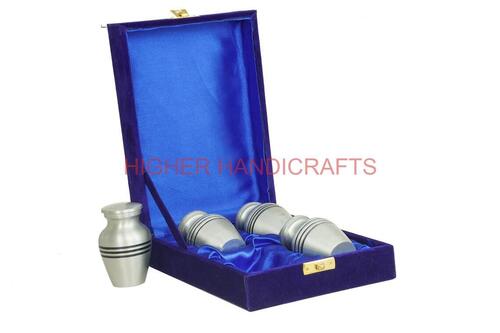 Brass Keepsake Cremation Urn Set of 4 - Small Funeral Urns for Human Ashes Bulk Urns Supplies