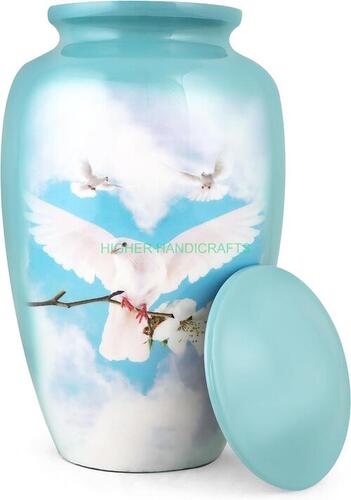 Bird in Cloud Adult Cremation Urn for Ashes Large Size Funeral Urn Metal Aluminium Urns Wholesale Supplies