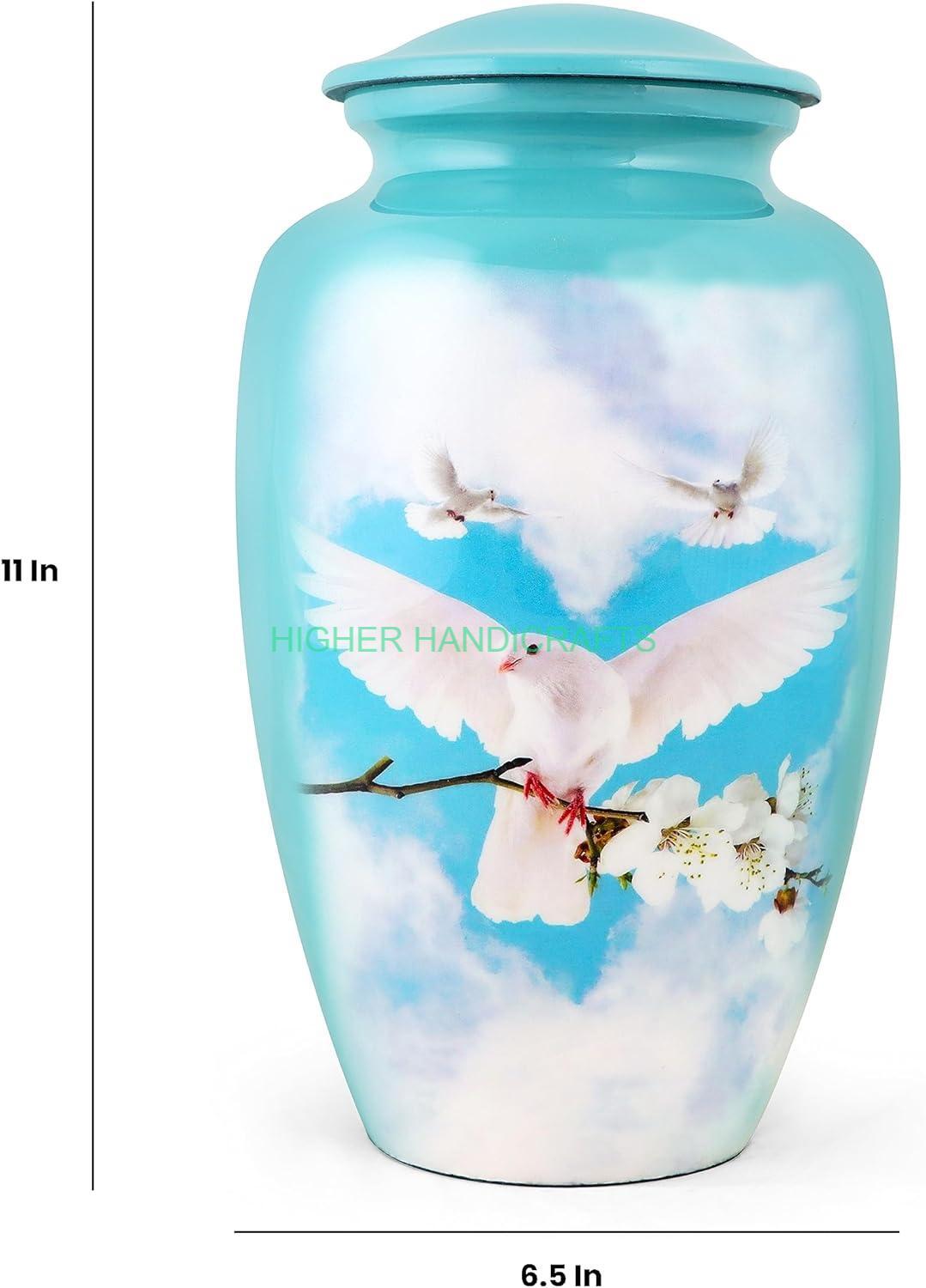 Bird in Cloud Adult Cremation Urn for Ashes Large Size Funeral Urn Metal Aluminium Urns Wholesale Supplies