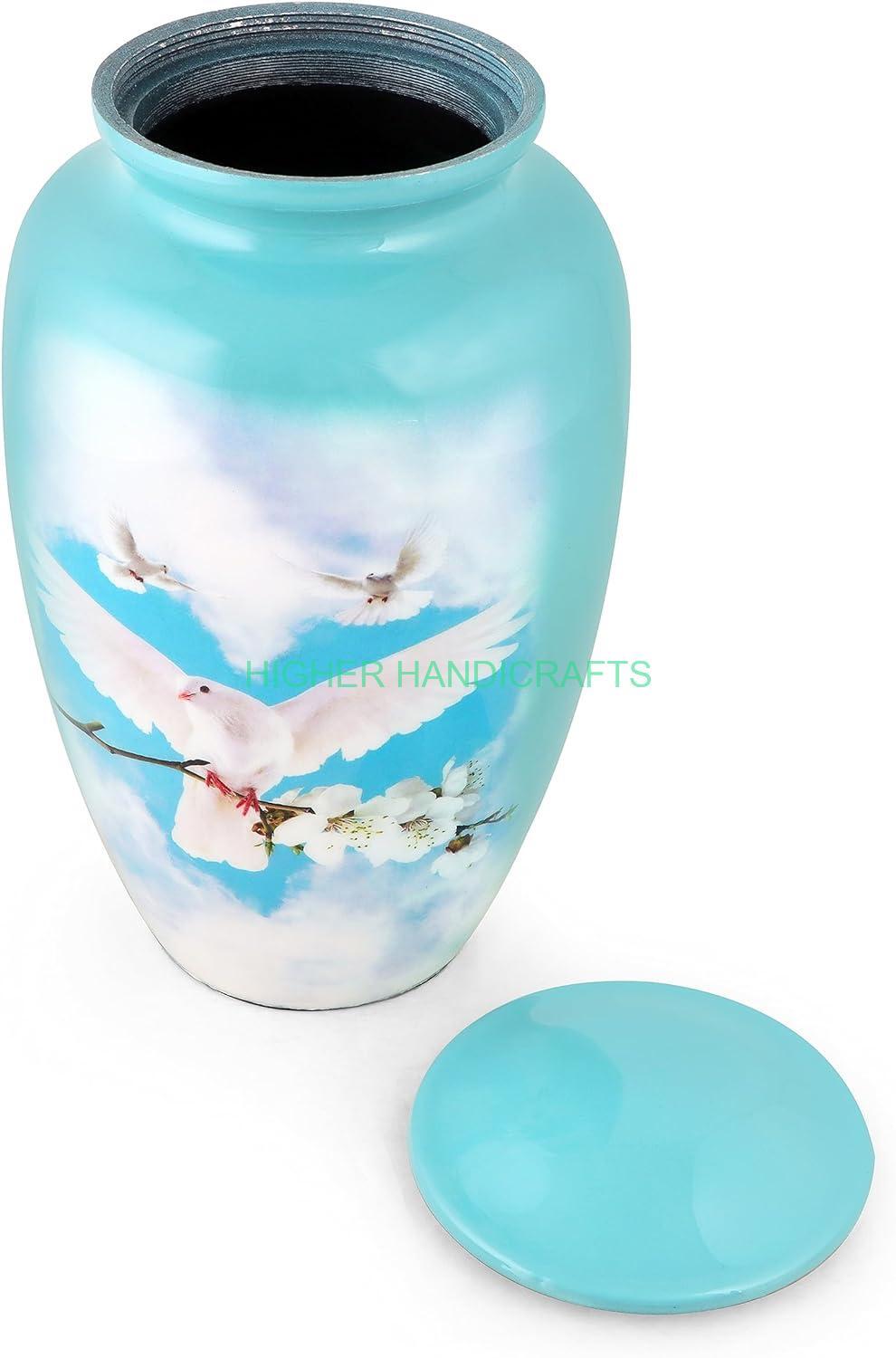 Bird in Cloud Adult Cremation Urn for Ashes Large Size Funeral Urn Metal Aluminium Urns Wholesale Supplies