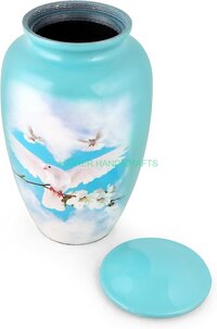 Bird in Cloud Adult Cremation Urn for Ashes Large Size Funeral Urn Metal Aluminium Urns Wholesale Supplies