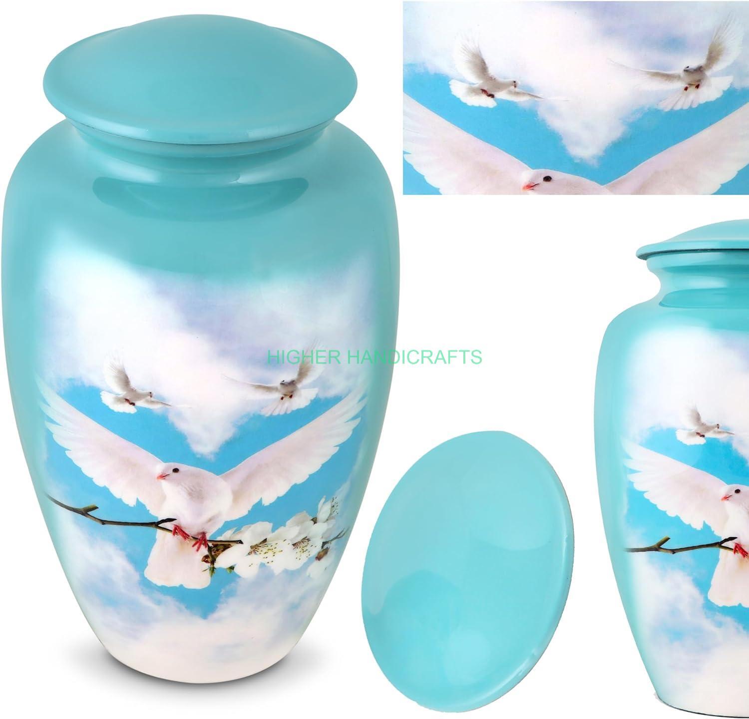 Bird in Cloud Adult Cremation Urn for Ashes Large Size Funeral Urn Metal Aluminium Urns Wholesale Supplies