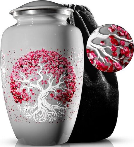 Tree of Life Aluminium Human Cremation Urn for Adults , Male & Female Funeral Urns Wholesale Supplies