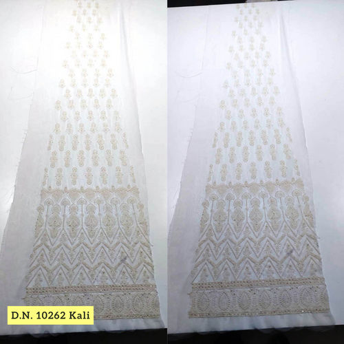 Lucknowi Chikankari based embroidered lehenga set fabric