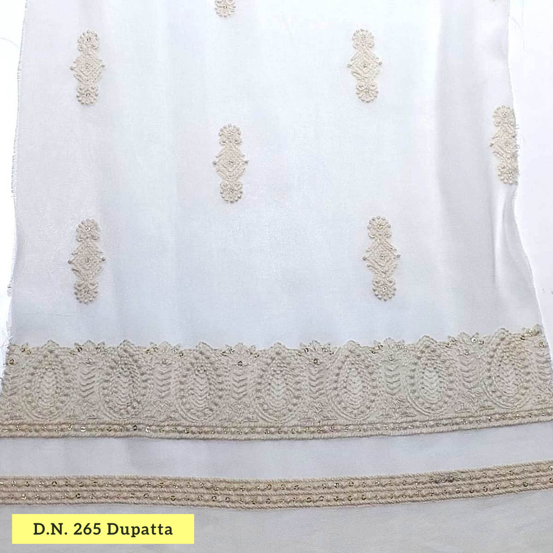 Lucknowi Chikankari based embroidered lehenga set fabric