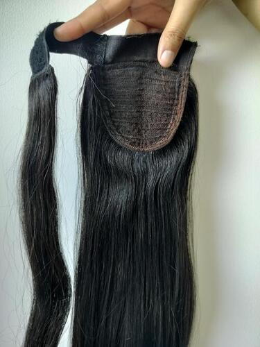 Unprocessed Raw Natural Straight Human Hair Ponytail Extensions