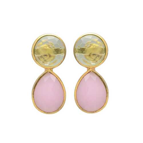 New arrival golden rutile hydro gemstone earrings