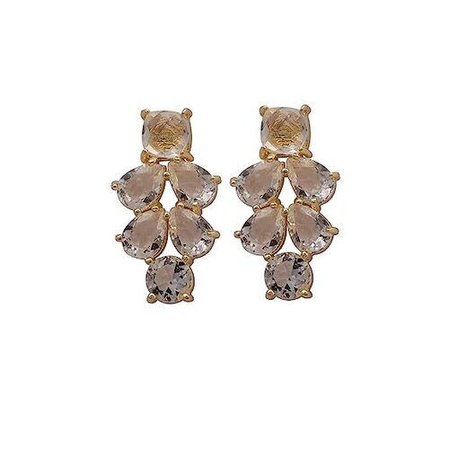 New arrival golden rutile hydro gemstone stud earrings