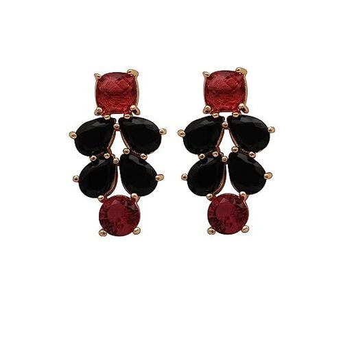 New arrival black onyx and garnet gemstone stud earrings