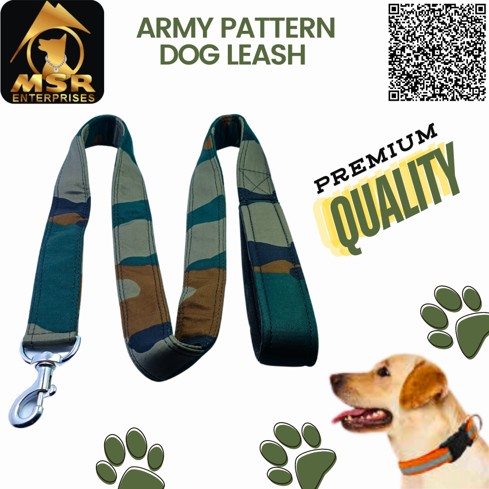 Army Pattern Padded Dog Leash