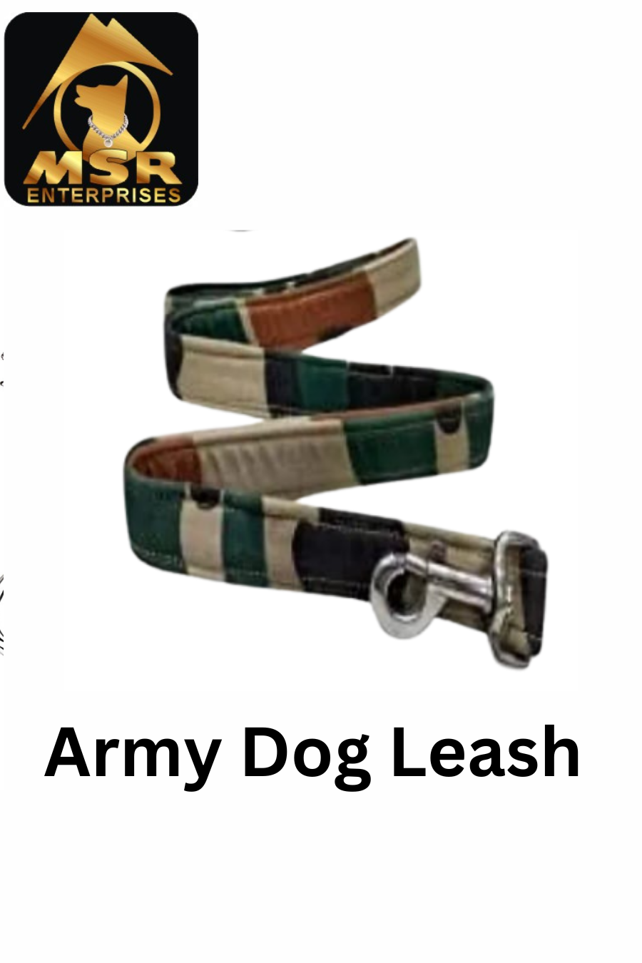 Army Pattern Padded Dog Leash